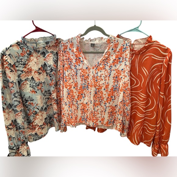 SHEIN Tops - BUNDLE DEAL with 3 Blouses: Women’s long sleeve gorgeous Blouses, all SZ XL